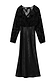 Black Swallow Romance Emma Dress with a sheer devore velvet swallow print top and a satin midi skirt.