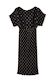 Black Tilly Plisse Dress with gold flecks, featuring an off-the-shoulder neckline and a lettuce edge hem.