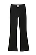 Black cotton wide leg joggers with a flared silhouette and ecru NFD logo embroidery on the back waistband.
