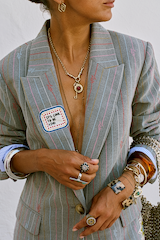 Grey Love Pinstripe Blazer