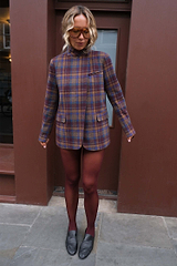 Check Fold Over Blazer