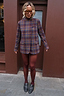Check Fold Over Blazer