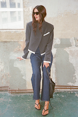Fold Over Cropped Blazer
