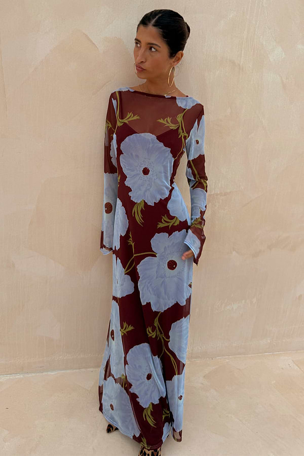 blue poppy mesh dress The Blue Poppy Aria Dress from @neverfullydressed is a total winner. So so  so flattering, the prettiest colourway and available in a 6 -18! Online now  under FASHION > NEW FASHION ARRIVALS #
