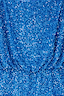 Blue Sequin Tilly Top detail highlighting the shimmering blue sequins and textured fabric.