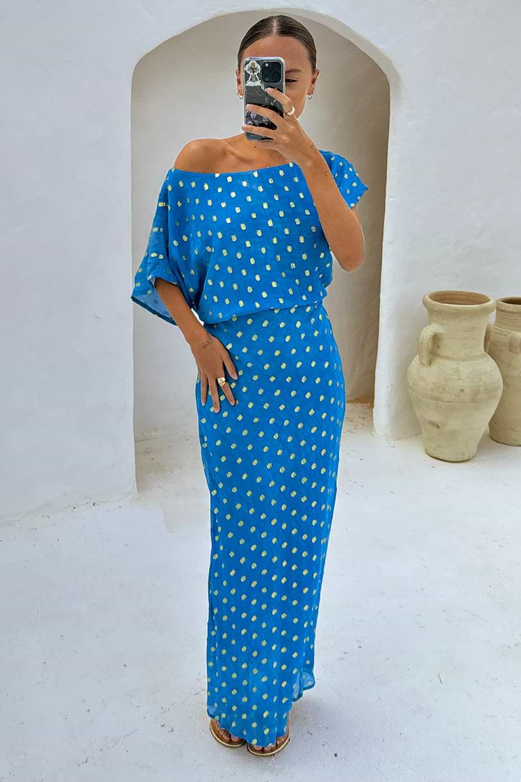 Blue Jacquard Tilly Dress