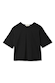 Black cotton t-shirt with a relaxed silhouette, dropped shoulders and cream ribbon bow detailing on the back.