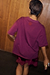 Thumbnail for Burgundy Fruit Shop T-Shirt featuring a relaxed fit, dropped shoulder seams and back embroidery.