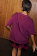 Burgundy Fruit Shop T-Shirt featuring a relaxed fit, dropped shoulder seams and back embroidery.