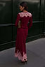 Burgundy Rib Midi Maeva Skirt