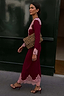 Burgundy Rib Midi Maeva Skirt