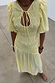 Butter Yellow Nara Dress featuring a multi-wear tie neck, shirred bodice and short puff sleeves.