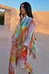 Multicoloured Abstract Cape Shirt featuring an oversized silhouette and button-up front, paired with matching trousers.