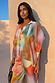 Abstract Cape Shirt in a multicoloured print, featuring a relaxed silhouette and button-up front for a vacation look.