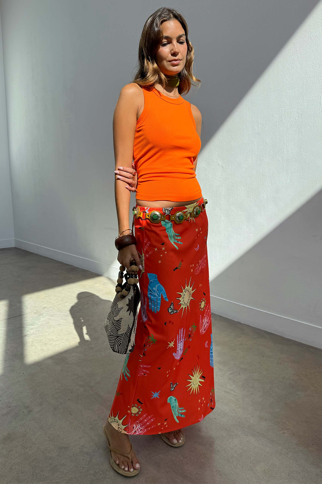 never fully dressed orange skirt Red Celestial Dorris Color:Green rust floral One Shoulder Satin Bridesmaid Game Day Apparel