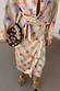 Thumbnail for Check Sun Jaspre Skirt in a colourful checkered sun print with a wrap tie fastening and matching shirt.