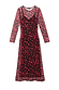 Red Cherry Mesh Soho Dress with a digital cherry print, sheer long sleeves and a matching slip.
