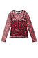 NFD Cherry Mesh Long Sleeve Top featuring an all-over red cherry print, sheer fabric and a matching slip vest.