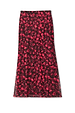Red Cherry Mesh Dorris Skirt in a stretchy mesh fabric with an all-over cherry print.