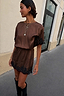 Thumbnail for Chocolate & Black Lace T-Shirt Dress