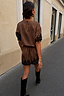 Thumbnail for Chocolate & Black Lace T-Shirt Dress