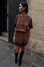 Thumbnail for Chocolate & Black Lace T-Shirt Dress