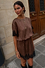 Thumbnail for Chocolate & Black Lace T-Shirt Dress