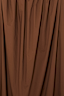 Chocolate brown cotton fabric with gathered detailing on the Lola Mid-axi Dress.