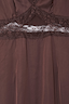 Thumbnail for Chocolate Mimi Dress detail highlighting the intricate brown lace trim and under-bust cutout design.