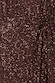 Chocolate brown sequins on the Vienna Dress, showing the material texture and gathered wrap waist detail.
