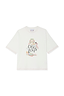 Thumbnail for White cotton Choose Love T-Shirt with vibrant illustrations and red contrast stitching at the collar and hems.