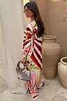 Multicoloured Cirque Toria Dress with a hand-painted sun motif, star print, and relaxed vacation-ready silhouette.