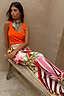 Cirque Cargo Naomi Trouser in a bold abstract print with a balloon leg and cargo pocket detailing.