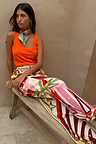 Cirque Cargo Naomi Trouser in a bold abstract print with a balloon leg and cargo pocket detailing.