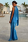 Cobalt Maeva Midi Skirt with a lace hem and matching top, styled as a co-ord in a poolside vacation setting.
