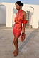 Coral Fawn Poppy Mini Maeva Skirt with pink floral and deer prints and lace trim, styled as a matching co-ord set.