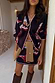 Thumbnail for Navy Cowboy Boots Cardigan with pink contrast trims and motifs, styled with a matching skirt and boots.