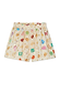 Thumbnail for Cream Shell Elissa Shorts with a colourful shell print, gold fleck details and an elasticated waistband.