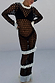 Black Mono Crochet Chloe Dress featuring a wide open-knit with contrasting white frilled details.