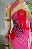 Pink Dallas Mesh Dress featuring in-house designed cowboy motifs and stars in a sheer mesh fabric.