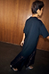 Thumbnail for Black Dance Sequin Cara T Shirt Dress featuring a cotton top and attached lace skirt, seen from the back.