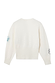 Thumbnail for Cream Darcy Cardigan featuring neon embroidered sleeve motifs and a ribbed hem, a versatile transeasonal layer.