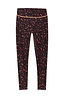 Thumbnail for Dark Leopard Leggings in compressive stretch fabric featuring an iconic leopard print and contrast orange detailing.