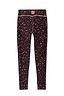Thumbnail for Dark Leopard Leggings in compressive stretch fabric with orange contrast detailing and an embroidered back logo.