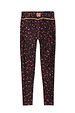 Dark Leopard Leggings in compressive stretch fabric with orange contrast detailing and an embroidered back logo.