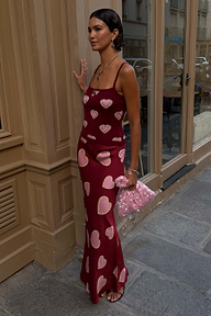 Burgundy Heart Dorris Skirt