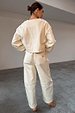Ecru Raffia Palma Barrel Leg Jeans with scallop back pocket detailing and tonal NFD logo embroidery.