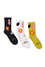 Thumbnail for Element Socks three-pack in navy, white and green cotton, featuring sun, hand and eye graphics in a crew-length fit.