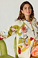 Cream Multi Enchanted Cardigan in a cotton knit featuring enchanted motifs and a multi-coloured trim.