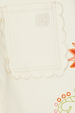 Ecru Enchanted Scallop Jeans pocket detail featuring scalloped trim, tonal embroidered logo and colourful motifs.